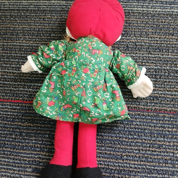 Red and Green Doll with Bear - Picture 4 of 6